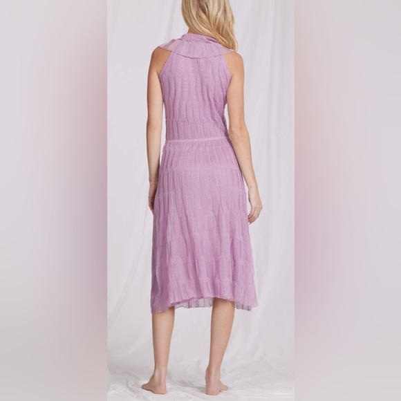 NWT MinnieRose VISCOSE RUFFLE NECK TEXTURED DRESS - Picture 5 of 9